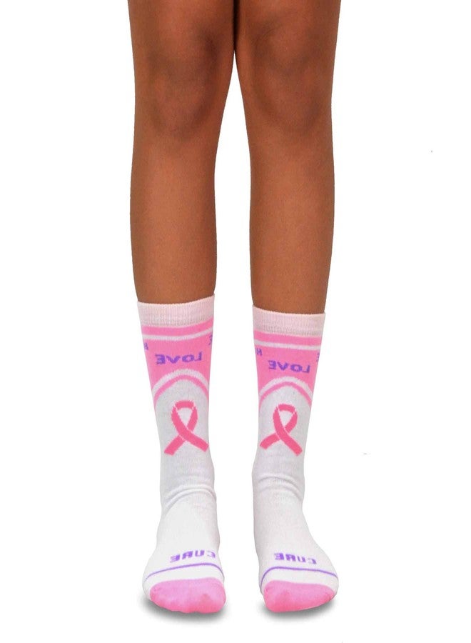 TeeHee Socks Pink Ribbon Breast Cancer Awareness Crew Socks with Gift Box for Women 9-11 12-Pair (Gift 12pk-Pink Ribbon) - Image 4